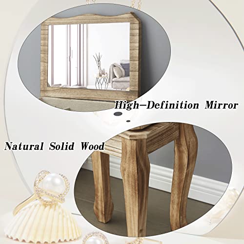 Emfogo Standing Jewelry Armoire, 7 Drawers & 2 Side Doors Jewelry Amoire Cabinet Standing with Top Flip Makeup Mirror, Jewelry Chest Jewelry Boxes - color: Rustic Brown Standing Jewelry Armoire