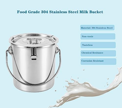 Electric Goat Milking Machine, Portable Auto Goat Milker with 3L Stainless Steel Bucket, Gentle & Efficient for Daily Milking of Goats,Sheep, for Small Farms & Home