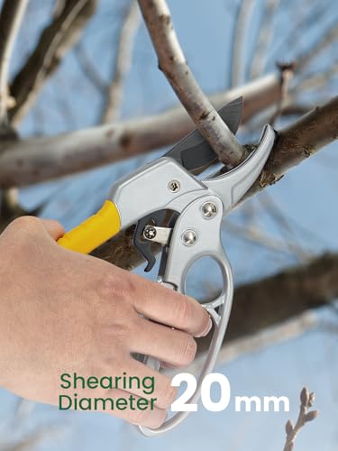 GROWNEER 3 Pack Garden Scissors kit Professional Garden Pruning Shears Stainless Steel Garden Shears Gardening Clippers Flower Plant Scissors Tools Arthritis Weak Hand Pruner Work 3 Times Easier - style: Yellow