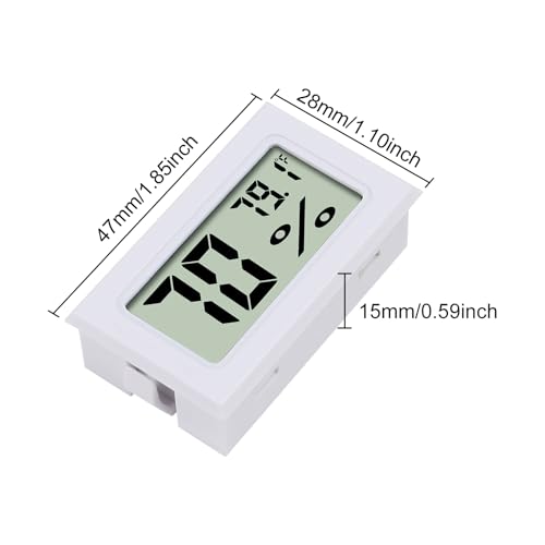 3Pcs Mini Digital Thermometer Hygrometer Electronic Temperature Humidity Gauge Meters Indoor LCD Display Fahrenheit for Greenhouse,Garden,Car Cellar and Office - color: White-3PCS