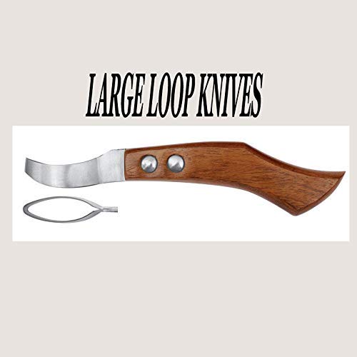 Farrier Loop Hoof Knife – Large Size, Professional Farrier Tool for Hoof Trimming & Cleaning, Sharp Curved Loop Blade - size: Large