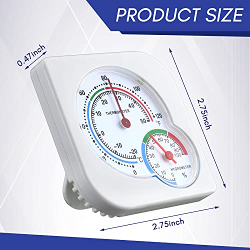 Kathfly 4 Pcs Indoor Thermometer and Humidity Gauge Indoor Mini Thermometer Hygrometer Temperature Humidity Meter Temperature and Monitor with Pointers for Home, Kitchen, Planting Room (White) - size: White