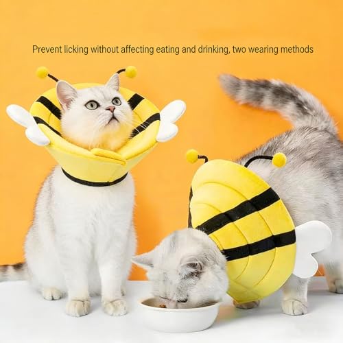 Soft Cat Cone, Adjustable Recovery Collar After Surgery to Prevent Licking Wound, Protective Cat Neck Cone, Comfortable Pet Elizabethan Collar for Cats Kittens and Puppies (L) - size: L