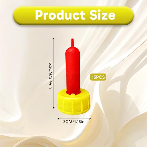 15 Pack Goat Nipples, Soft Goat Bottle Nipples for Baby Goats, Flexible Goat Nipples for Feeding Baby Goats, Replacement Livestock Feeding Nipples for Goat Milk Bottles