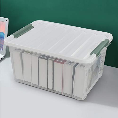 Gloreen 35 Quart Clear Storage Bins with Lid, Multipurpose Boxes Set of 4 | Stackable Plastic Latches Storage Containers - size: 35 Quart, 4 Packs