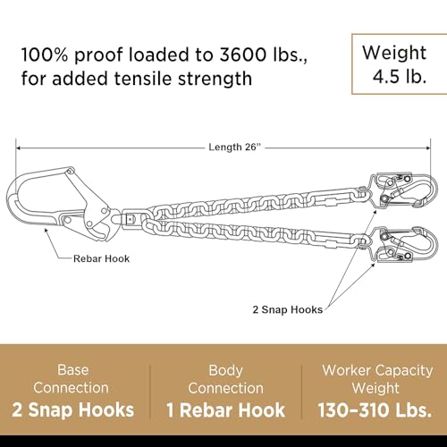 AFP Rebar Positioning Chain Assembly with Swivel Hook (Aluminum) - color: Aluminum