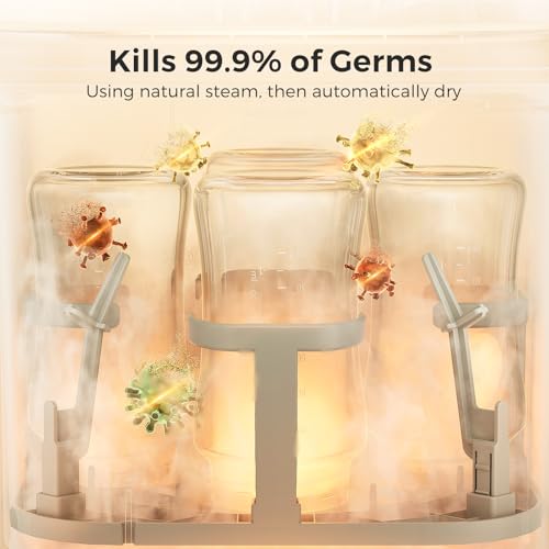 Momcozy KleanPal Pro All-in-One Bottle Washer, Sterilizer & Dryer - White | 9 Cleaning Modes Baby Bottle Washer for Bottles, Pump Parts & Baby Essentials, Time-Saving & Hands-Free, 26 Spray Jets - color: White