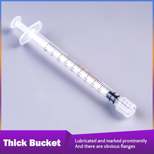 Syringes 1ml with 25 Gauge 1 Inch Needle Disposable Lab Syringe, 100 Pack - size: 1ML 25G 1" 25MM