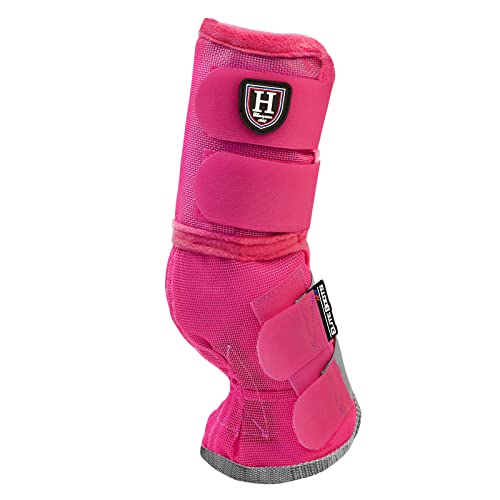 Harrison Howard Horse Leg Guard Stomp Reduction Hook and Loop Closures Rubbing Prevention - color: Magenta, size: Arab Medium (Pack of 4)