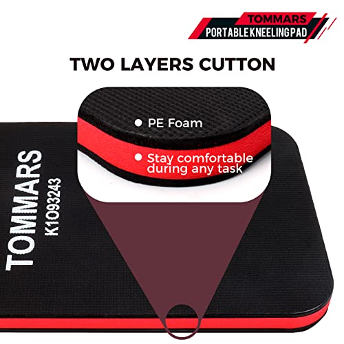 0.9 Inch Thick Mechanic Kneeling Pad, 15.55 x 9.25 Inches | High-Density PE Foam Knee Cushion with Double-Sided Nonslip Surface and Carry Handle for Gardening, Yard Work and Repairs - size: 9.25in Length-Unfodable