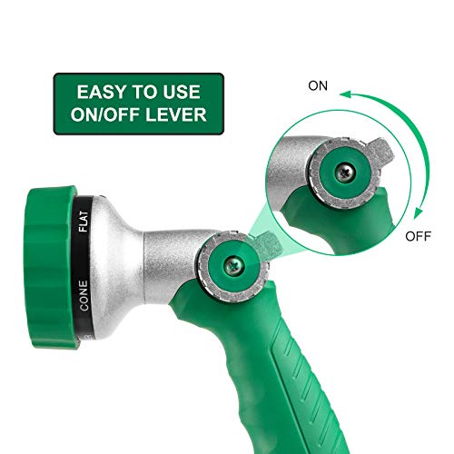 GREEN MOUNT Garden Hose Nozzle, Water Hose Spray Nozzle with Thumb Control On Off Valve for Easy Water Flow Control, Green - color: Green