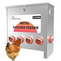 Metal Chicken Feeder Large Capacity 85lbs Automatic Metal Rat Proof Chicken Feeders No Waster Weatherproof Poultry Feeder for Chickens, Geese, Ducks, Turkeys, Quails (10-Port) - style: 85lb Feeder with 10 Ports