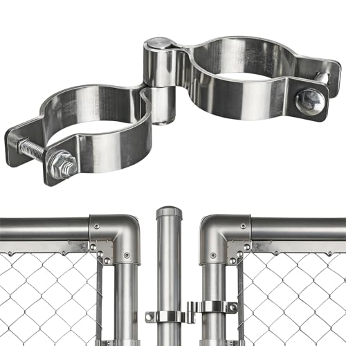 2 Pack 2-3/8" x 2-3/8" Chain Link Fence Gate Hinge, 304 Stainless Steel Heavy Duty Male Female Post Hinges with Bolts and Nuts - color: 2-3/8", size: 2-3/8"