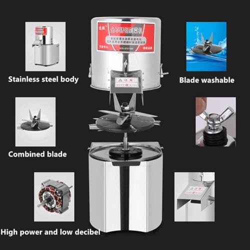 110V 600W Commercial Food Processor Machine,110volt 120kg/h, Granular Type | High Power Electric Vegetable Meat Chopper Grinder Stainless Steel Adjustable Thickness Food Slicer