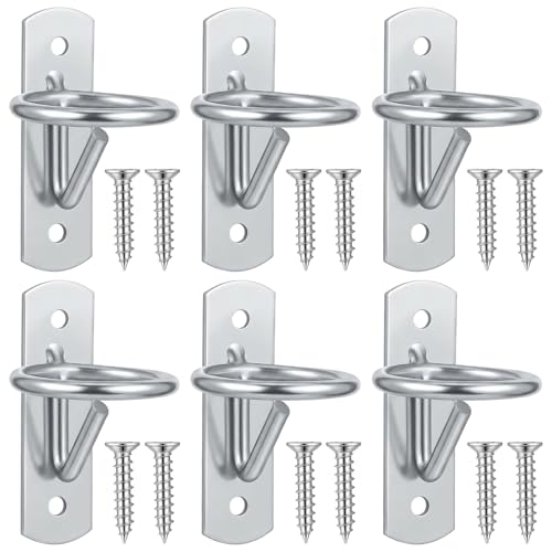 6 Pcs Bucket Hooks for Horses Metal Equestrian Water Bucket Hook Hangers Horse Stalls Feed Barn Farmhouse Supplies,Silver