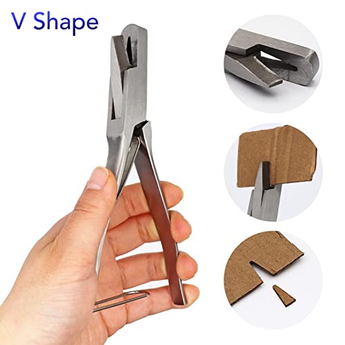 Ear Tag Plier Stainless Steel, Pig Ear Tag Pliers, Ear Tag Plier, Ergoesnomic Veterinary Ear Notcher Tool for Cattle, Sheep, Goats Identification (V Shape)