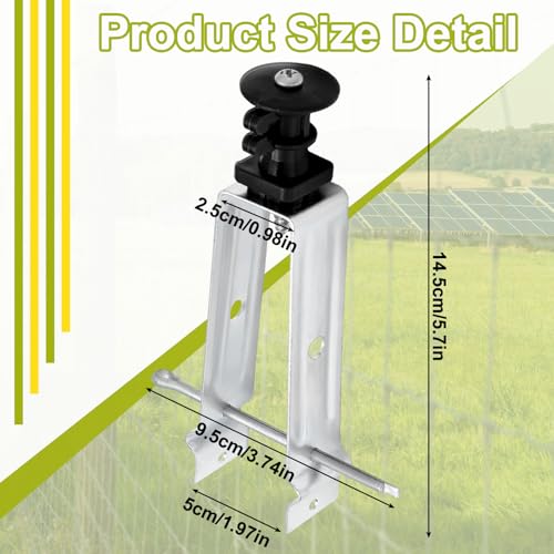 Tondiamo Chain Link Insulator Electric Fence Stainless Steel Insulator T Post Extender Wire Holders for Chain Link and Studded T & U-Posts Tubing(Black,25 Pcs) - color: Black