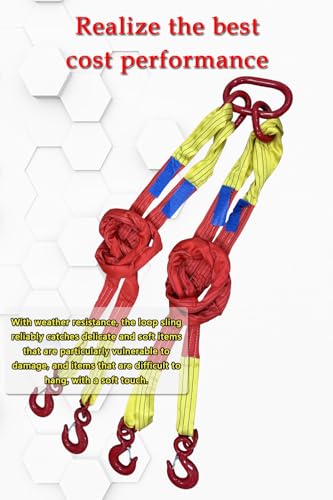 Four Leg Bridle Web Sling 13ft 22046lb Web Slings Belt Type with Hook 4.0 m 10000 kg Light Weight and Flexible Capacity Steel Sling[4leg 10.0t 4m] - size: 4leg-10t-4m