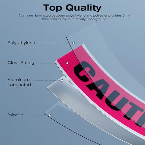 1000 Feet Caution Buried Electric Line Below Red/Black Print Safety Tape with Above-Ground Caution Tag, 2 Inch x Foot 5 Mil, Detectable 2-Inch - style: Caution Buried Electric Line Below