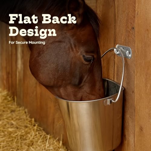 9 quart Stainless Steel Flat Side Bucket | 2.25 gal Durable Heavy Duty Food & Water Feeding Pails for Dog Goat Sheep horse | Fits kennel Cage Critter Crate Hanging Pet Pail | Multipurpose - size: 9 Quarts