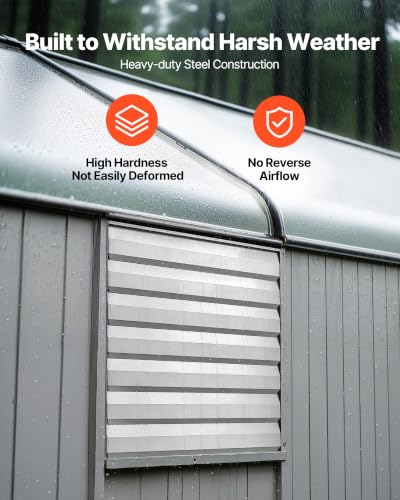 VEVOR 36 Inch Shutter Exhaust Fan Wall Mounted Automatic Louvers Silver, Sturdy Steel Housing, Low Noise, AC Motor, 9761 CFM Ventilation and Cooling for Attic, Garage, Barn, Greenhouse, Workshop - size: 36 Inch