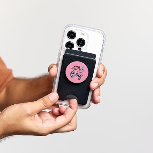 Just Kidding It's a Boy Pink Gender Reveal Party Supplies PopSockets PopWallet for MagSafe - style: Magnetic PopWallet