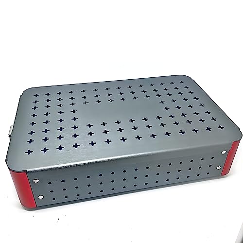 Instrument Sterilization Tray Box with Silicone mat 300mm*195mm*65mm Disinfection Sterilization ultrasonic Basket case ultrasonic Cleaning Washing Sterilization Trays opthalmic ENT