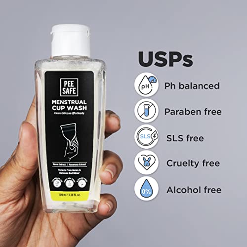Pee Safe Menstrual Cup Wash, Orange Fragrance, 100ml | Maintains Cup Hygiene, Wash Period Cup in Hygienic Way
