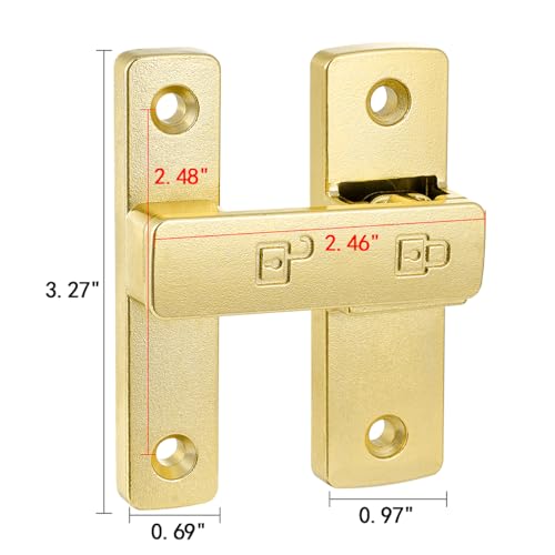 Gold 180 Degree Zinc Alloy Barn Door Latch, Flip Gate Lock | Sliding Door Latch Lock,for bedroom,garage,balcony,barn,bathroom,drawer,Wine Cabinet,window,cabinet,pet enclosures - color: Gold_180 Degree
