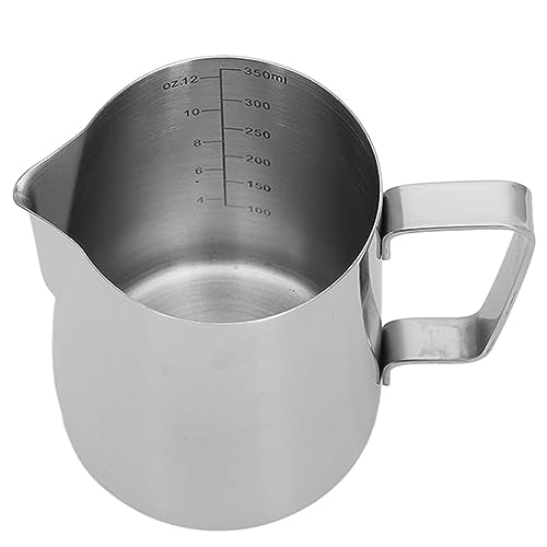 304 Stainless Steel Milk Frothing Pitcher Silky Latte Art Perfect Cappuccinos Measuring Cup for Baristas (350ML) - size: 350ML