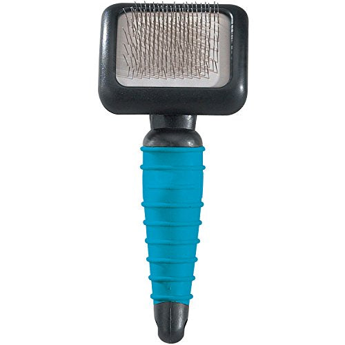 Master Grooming Tools Ergonomic Slicker Brushes — Molded Brushes for Grooming Dogs - Small, 3⅛" x 2½", Teal - size: Small