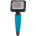 Master Grooming Tools Ergonomic Slicker Brushes — Molded Brushes for Grooming Dogs - Small, 3⅛" x 2½", Teal - size: Small