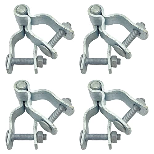1-3/8" Chain Link Fence Gate Post Hinge, Galvanized Fence，4pcs for 32mm Pipe Panel Frames, Male and Female Hing Carbon Steel Max Load 220lb Fit 1 ⅜"