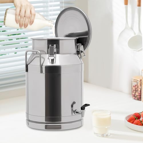 30L/7.93Gal Gallon Stainless Steel Milk Can 201 Stainless Steel Milk Jug Sealed Bucket Wine Pail Bucket Milk Can Liquid Storage Container w/Faucet & Sealed Lid for Milk Wine Water Liquid - size: 30L|w/Faucet|201