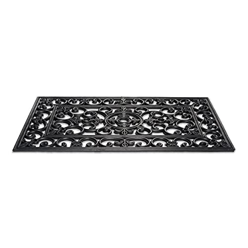 DII Rubber Doormats Collection All Weather, 18x30, Scroll - color: Scroll, size: 1'6" x 2'6" (Rectangular)
