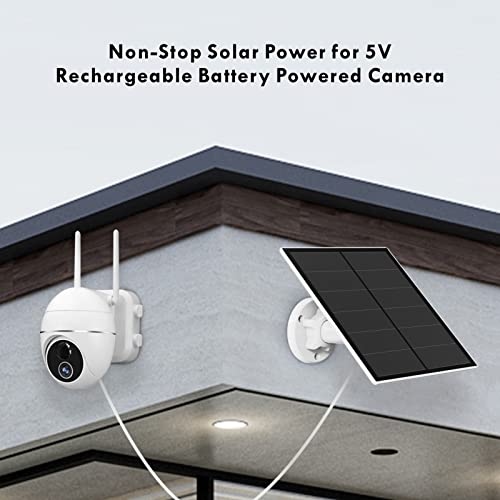 Solar Panel for Security Camera, 5W USB Solar Panel Compatible with Rechargeable Battery Camera, Solar Panel Charger for Camera with IP65 Waterproof, Adjustable Bracket, 9.8ft Cable(2 Pack) - size: 2 Pack