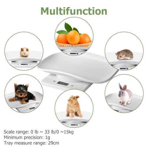 Digital Small Animals Scales for Weighing with Tape Measure, Puppy Whelping Scale Weigh Your Kitten, Rabbit with High Precision, Multifunction Electronic Baby Scales for Small Dogs Cats Crawl Pet - color: Pet Scale&Tape
