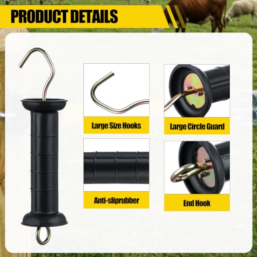 15 Pack Heavy Duty Insulated Plastic Electric Fence Gate Handle, Durable Replacement Fencing Gate Pull Handle, Black - color: 15-Pack