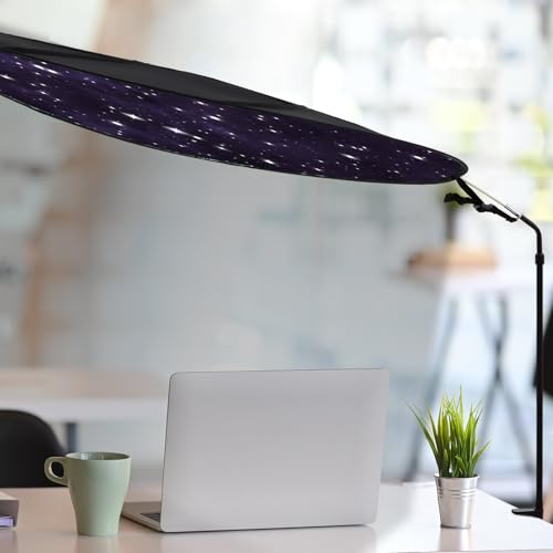 Large Adjustable Office Cubicle and Desk Shade,51'' Portable Cubicle Light Shade with Clamp Foldable Rotatable Canopy Blocks Light or Disturbance for Working Accessories(Starlit Sky) - style: Starlit Sky