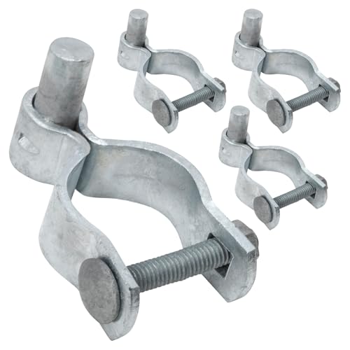 VIVIDA 2-3/8" Chain Link Fence Gate Hinge, Male Gate Post Hinge, 4 PCS | Chain Link Fence Hardware, Galvanized Steel, For 2-3/8" OD Post, Bolts & Nuts Included - size: 2-3/8" (4 PCS)