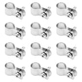 M METERXITY 12-Pack 1/2" Brace Bands Chain Link Fence Parts | Galvanized Steel Chain Link Brace Band with Bolts and Nuts for Fence, Gate, Posts, Rust-Resistant [Silver] - size: 1/2"