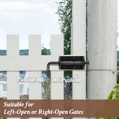 Spring Loaded Gate Latch Pin Barrel Bolt 6in Durable Solid Steel for Shed Doors Wood Metal Gate Black - 2pcs - style: Black 6in 2pcs