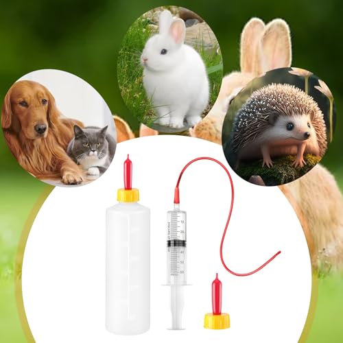 24 Pcs Lamb and Goat Kid Feeding Kit for Puppies Goat Feeding Baby Goats | Including 3 Pcs 400ml Lamb Feeding Bottles, 15 Pcs Goat Nipples, 6 Pcs Feeding Tube Kit 60 ml Syringe and 16 FR Tube