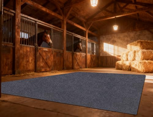 Under Horse/Stable Mats，8 x 8 FT Horse shed Floor mat——Backing Prevents Liquid Penetration,Duty Stall Mats for Floor Surface,Soft Material, Non-Slip Backing，Washable,Keeps Stable Floors Clean - size: 8 x 8 FT