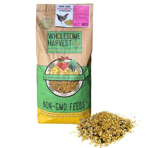 Non-GMO Soy and Corn Free Whole Grain Layer Blend 16% - Chicken Feed for Laying Hens and Ducks - Includes Essential Oils, Herbs, Oyster Shells, Vital Minerals, and Omega 3, 40lb - size: 40 Pound (Pack of 1), style: Whole Grain Layer