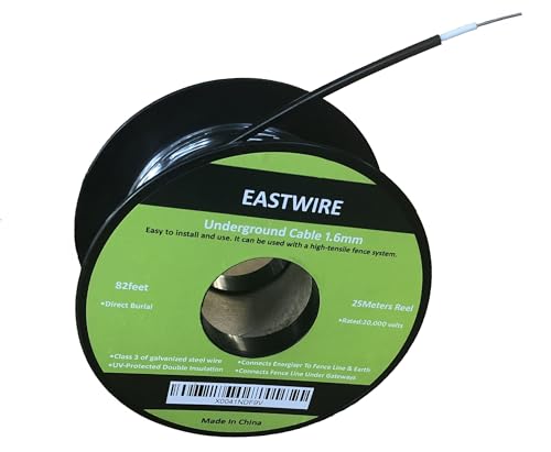 1.6mm 82ft Electric Fence Double Insulated Wire Underground | Electric Fence Double Insulated Underground Hard Cable, Direct Burial 25meters - size: 25meters/82ft, style: 1.6mm