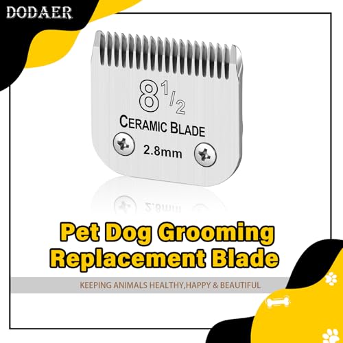 8 1/2 Dog Grooming Ceramic Blade,Compatible with Andis ,Oster A5,Wahl KM10 | Cut Length 7/64"(2.8mm) - color: Silver, size: 8 1/2 blade 2.8mm