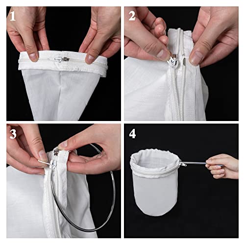 Ultra Fine Mesh Strainer Bag with Zipper,Food Grade Filter Bag,Strainers Fine Mesh with Reinforced Frame and Sturdy Handle,Nut Milk Bags,for Coffee,Milk,Oil,Juice（Mix） - size: Mix
