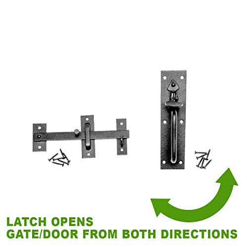Renovators Supply Manufacturing Black Iron Norfolk Thumb Door Latch Gate Lock Colonial Style with Mounting Hardware - color: Black Iron Norfolk, size: Pack of 1