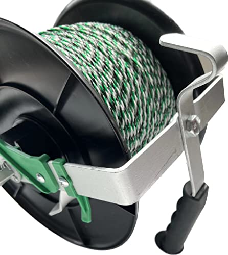 PK1 Electric Fence Polywire 9 Conductors 1312 Feet Pre-Spooled on 3:1 Standard Geared Reel with 1 Free Insulgrip - size: 1312 ft x 9 wires x 1 standard reel